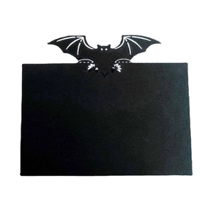 Marques-Places Halloween Découpe Laser Papier Perlé Carton Creux Sorcière Crâne Citrouille Chauve-Souris Forme Fête Table