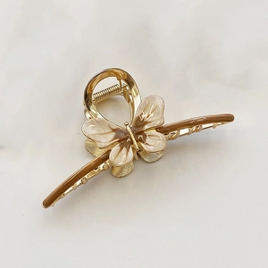 Fairy Butterfly Metal Hair Claw Clip Elegant Enamel Shark Clip For Women Strong Grip Hair Styling Accessories Daily Party