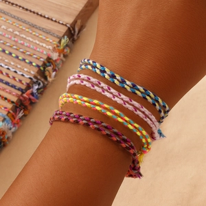 Bohemian Handmade Cotton Cord Woven Friendship Bracelet Adjustable Ethnic Summer Beach Surf Jewelry