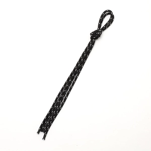 Creative black reflective braided paracord phone lanyard with white accents and knot loop