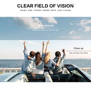 Vista dividida que muestra el efecto de lentes polarizadas para visión clara
