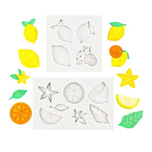 Ensemble de moules en silicone pour décorations de gâteaux citron et carambole