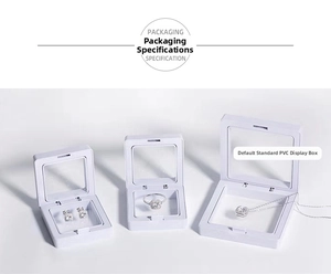 Three sizes of white PVC suspension display boxes for rings and jewelry storage
