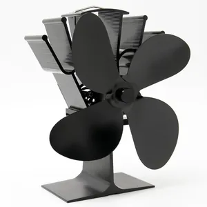 Heat Powered Stove Fan Silent Non Electric Aluminum Alloy Eco Friendly Fireplace Accessory For Wood Log Burning Stove
