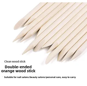 Dual-head orange wood sticks for cuticle removal and nail art detailing in pack