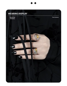 Artistic S925 sterling silver rings with gold plated texture and avant-garde designs