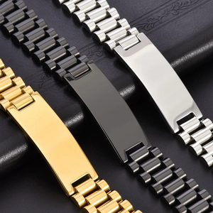 Klassische Edelstahl-Uhrenarmbänder in Gold, Schwarz und Silber für Herren