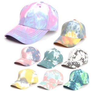 Casquette De Baseball En Coton Tie-Dye Dégradé Bord Incurvé Protection Solaire Respirant Hip Hop Streetwear