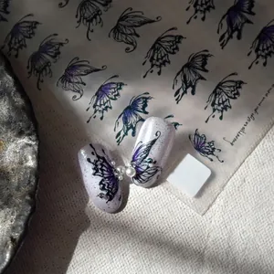Butterfly Nail Art Stickers Ultra Thin Flexible Adhesive Decals For DIY Manicure Decoration Elegant Wing Patterns