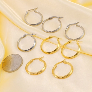 Orecchini a Cerchio in Acciaio Inossidabile per Donna Minimalista Greca Motivo a Dragone Cerchio Orecchini PVD Oro Argento Gioielli