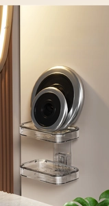 Close-up of the double-layer wall-mounted transparent soap dish showing heavy-load capacity