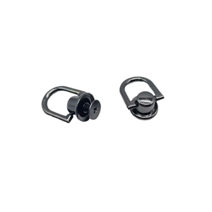 Pernos de metal negro con anillo en D para bolsos DIY y fundas con diseño de tornillos