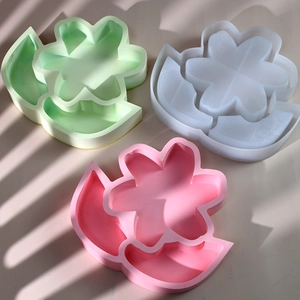 Moldes de silicona con forma de flor y hoja para bandejas de resina DIY de colores
