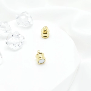 Bamboo style magnetic jewelry clasps in 18k gold plated copper for DIY necklaces