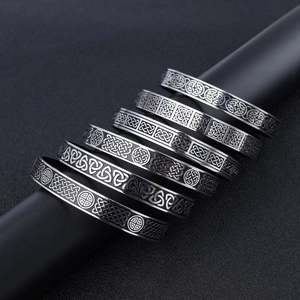 Bracelet Jonc Viking Vintage Acier Inoxydable Noeud Celtique Ouvert Style Rétro Nordique Punk Bijoux Pour Hommes Femmes