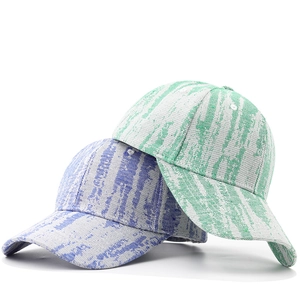 Casquette De Baseball Pur Coton Tie-Dye Texture Denim Protection Solaire Réglable Chapeau De Loisirs Extérieur Pour Hommes Femmes