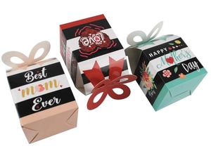 Muttertag Geschenkboxen Set mit 3D-Schmetterling-Schleife und Blumenmustern