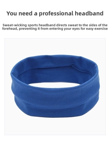Macro view of breathable royal blue sports headband with moisture-wicking fabric