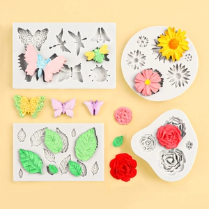 Stampi in silicone fiori e farfalle per decorazioni torte in pasta di zucchero