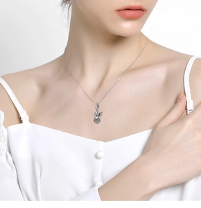 S925 sterling silver angel pendant necklace with heart wings for women jewelry charms