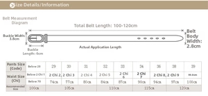 Detailed size guide and measurement chart for women genuine leather belts with pin buckle