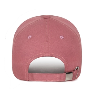Casquette de baseball rose en coton, vue arrière avec boucle en métal argenté réglable