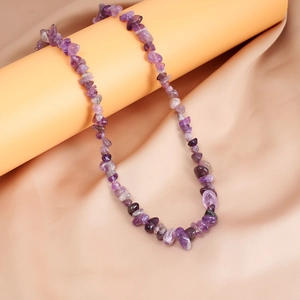 Natural Crystal Stone Chip Necklace Irregular Handmade Bohemian Summer Vacation Jewelry For Women Adjustable Clasp