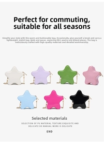 Flat lay of star-shaped PVC jelly bags in seven vibrant colors with metal chain straps