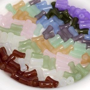 Bamboo shaped glass beads in various colors for DIY jewelry making and bracelets