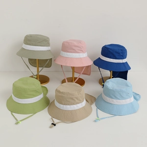 Chapeau De Soleil Enfant Avec Protection Nuque Séchage Rapide Respirant Mesh Extérieur Plage