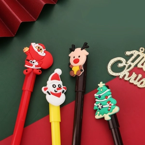 Lot de stylos gel de Noël rétractables avec figurines Père Noël, bonhomme de neige et cerf