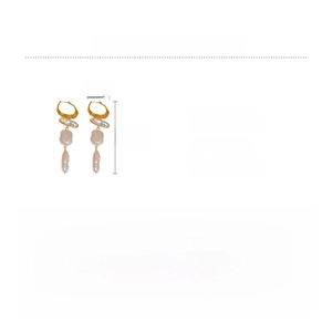 Detailed size specifications for French irregular baroque pearl fringe drop earrings