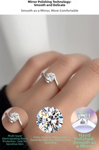 Macro detail of 925 silver moissanite ring showing polished finish and precision setting
