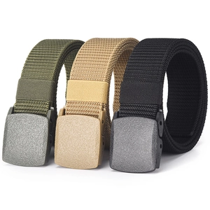 Unisex Outdoor Tactical Belt Breathable PP Webbing Waist Belt With Plastic Buckle Casual Military Training Canvas Style Belt
