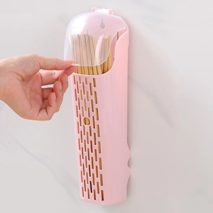 Portaposate da cucina rosa a parete con coperchio antipolvere e fori di drenaggio