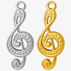 Treble Clef Musical Note Pendant Stainless Steel DIY Jewelry Finding Music Lover Charm 18K Gold Plated G-Clef