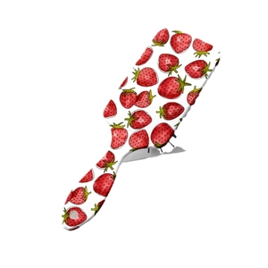 Brosse à cheveux mignonne avec imprimé fraise et coussin d'air sur fond blanc pur