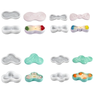 Artistic silicone molds for DIY storage boxes, striped bows and cloud-shaped candles