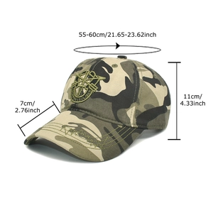 Camouflage Baseballkappe mit Militär-Stickerei und verstellbarer Größe 55-60cm