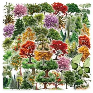Murmures de la Jungle Autocollants en PET Transparent Imperméables DIY Carnet Scrapbooking Autocollants Botaniques pour Carnet