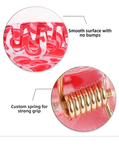 Detail of smooth claw clip edges and high-elastic metal spring for strong hair grip