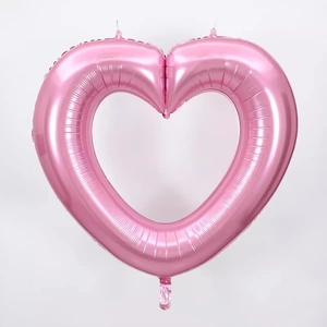 40-inch hollow heart-shaped pink foil balloon for wedding and party decoration