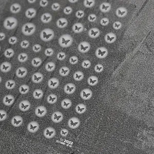 Detail of hollow butterfly nail stickers featuring thin and tough 2D adhesive textures