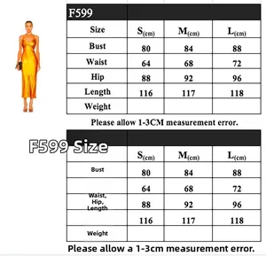 Tableau des tailles détaillé pour la robe midi en satin doré avec mesures précises