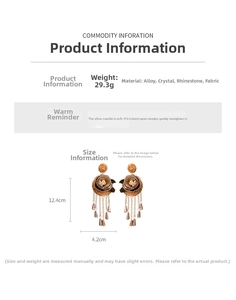 Détails des boucles d'oreilles fleurs marron avec dimensions et matériaux en cristal