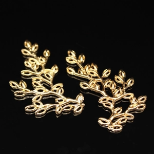 Golden alloy branch flower branch hair pin accessories with filigree metal design