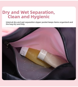 Detail view of the waterproof wet and dry separation bag for swim and fitness gear