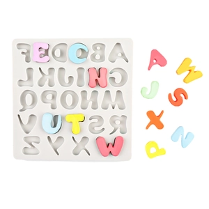 Stampo in silicone con 26 lettere maiuscole colorate per decorazione di dolci e cioccolato