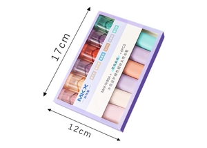 Detail view of 6 pastel highlighters set in salt series colors with dimensions 17x12cm