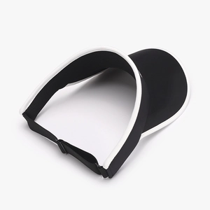Women's UV protection sun visor hat with minimalist black and white letter design